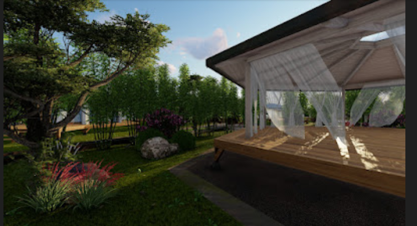 Eco-Vida Designs studio gallery: ecoresort landscapes, sacred geometry yoga shalas, tropical pods and pavilions, passive climate design studies, and eco hospitality inspiration from work in Costa Rica, Hawaii, the United States, and Portugal. (6)