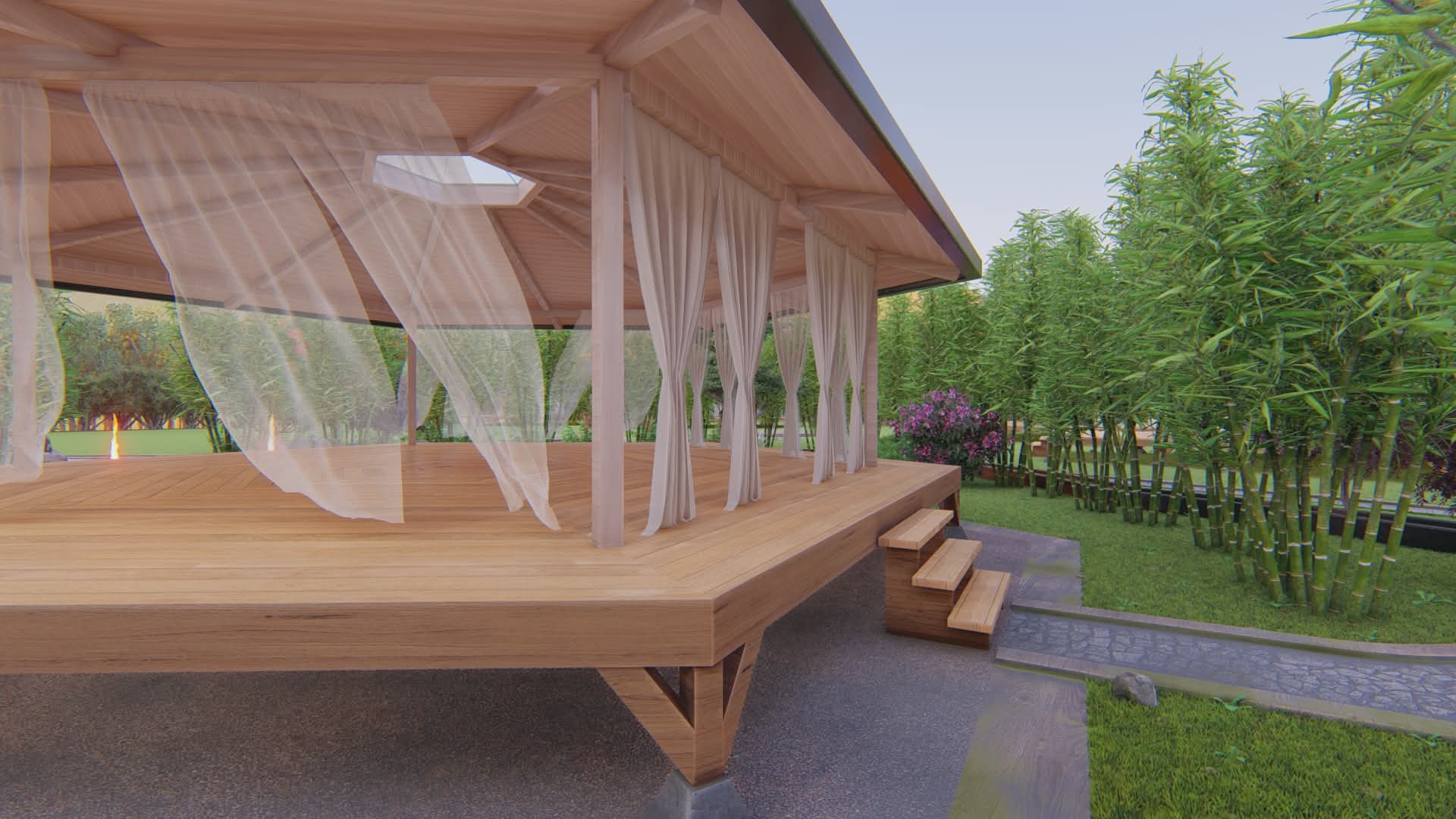 Eco-Vida Designs studio gallery: ecoresort landscapes, sacred geometry yoga shalas, tropical pods and pavilions, passive climate design studies, and eco hospitality inspiration from work in Costa Rica, Hawaii, the United States, and Portugal. (9)